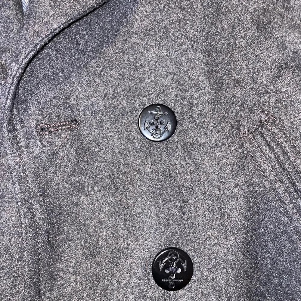 Charcoal Grey Wool Blend American Eagle Peacoat - Picture 3 of 11